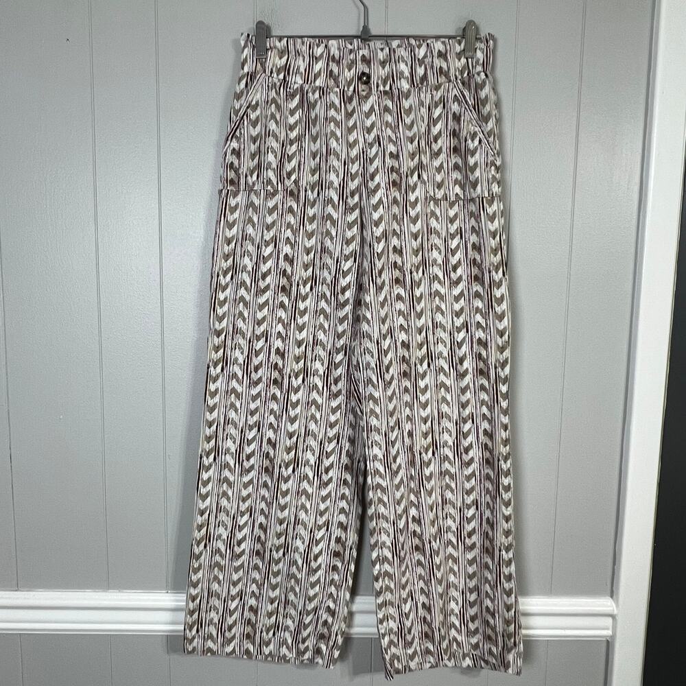 REWASH Linen Blend Wide Leg Pants Women’s Medium Pull On Elastic Waist  Pockets